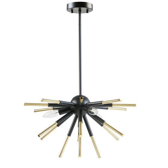 Emilia Chandelier, Matte Black/Gold