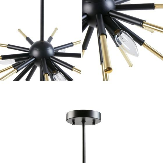 Emilia Chandelier, Matte Black/Gold