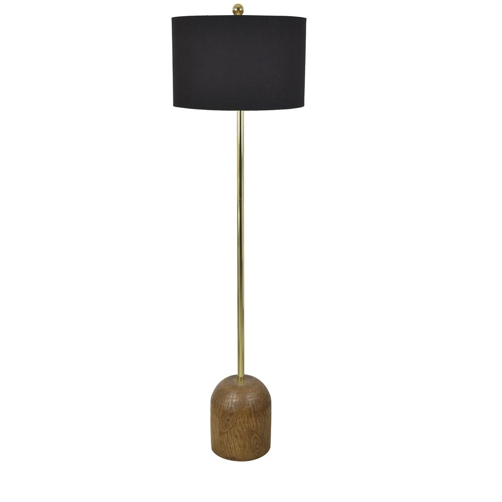 Reese Floor Lamp, Black/Wood