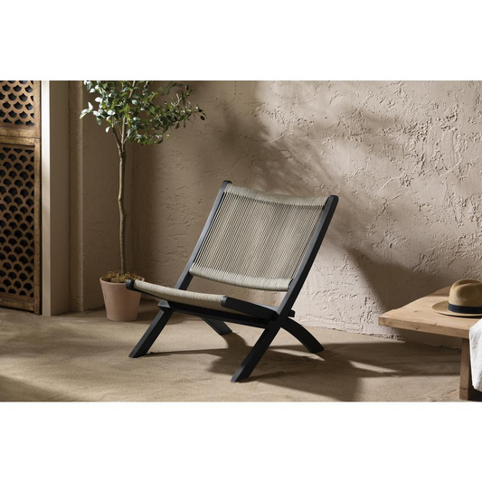 Agave Lounge Chair, Beige/Black