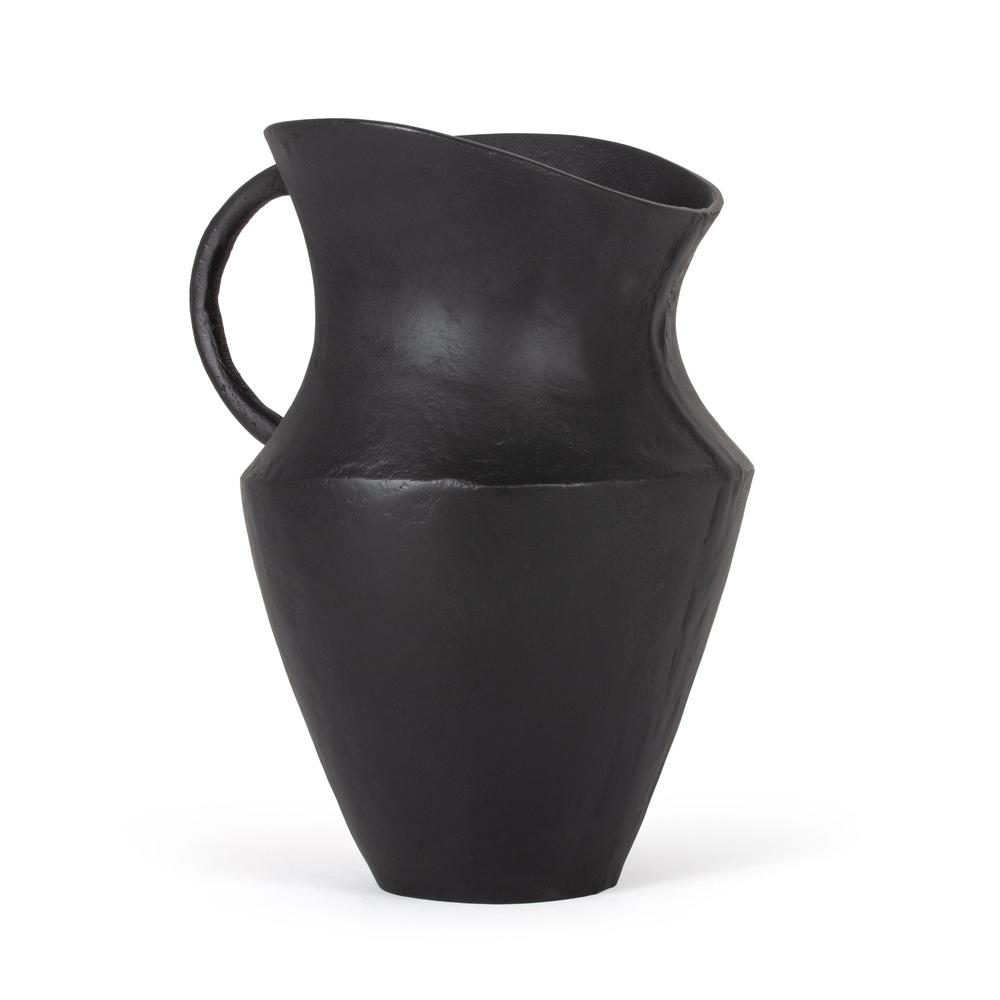 Orvil Black Metal Vase with Handle