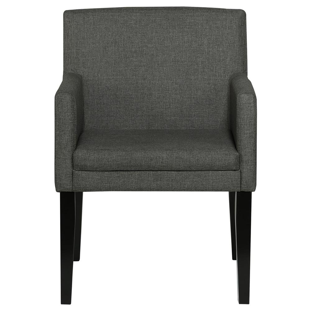 Catherine Upholstered Dining Chair, Charcoal Grey/Black (Set of 2)