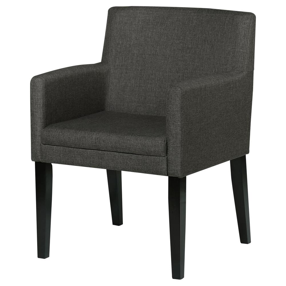 Catherine Upholstered Dining Chair, Charcoal Grey/Black (Set of 2)