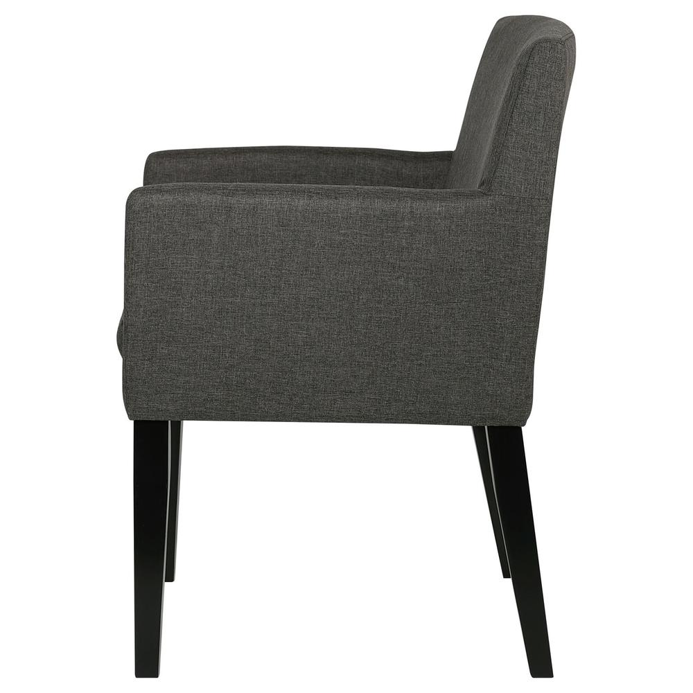 Catherine Upholstered Dining Chair, Charcoal Grey/Black (Set of 2)