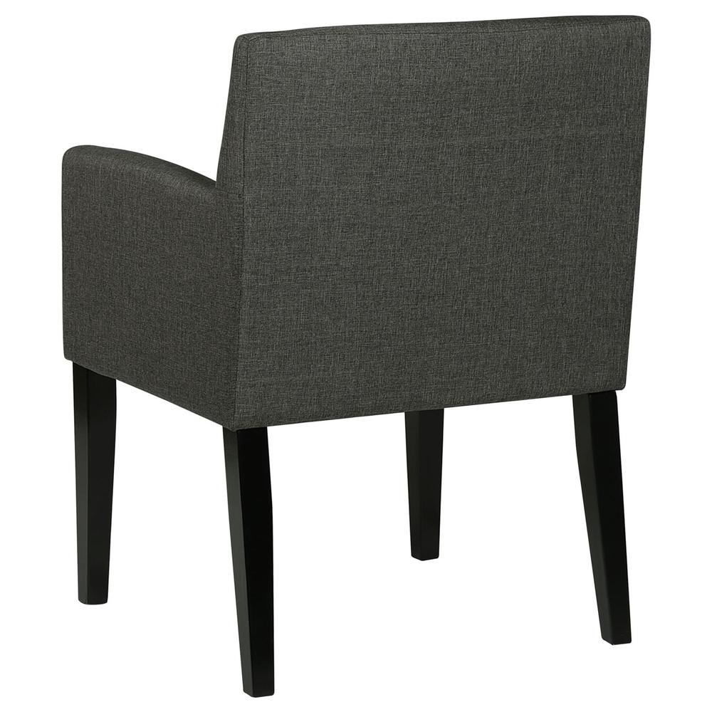 Catherine Upholstered Dining Chair, Charcoal Grey/Black (Set of 2)