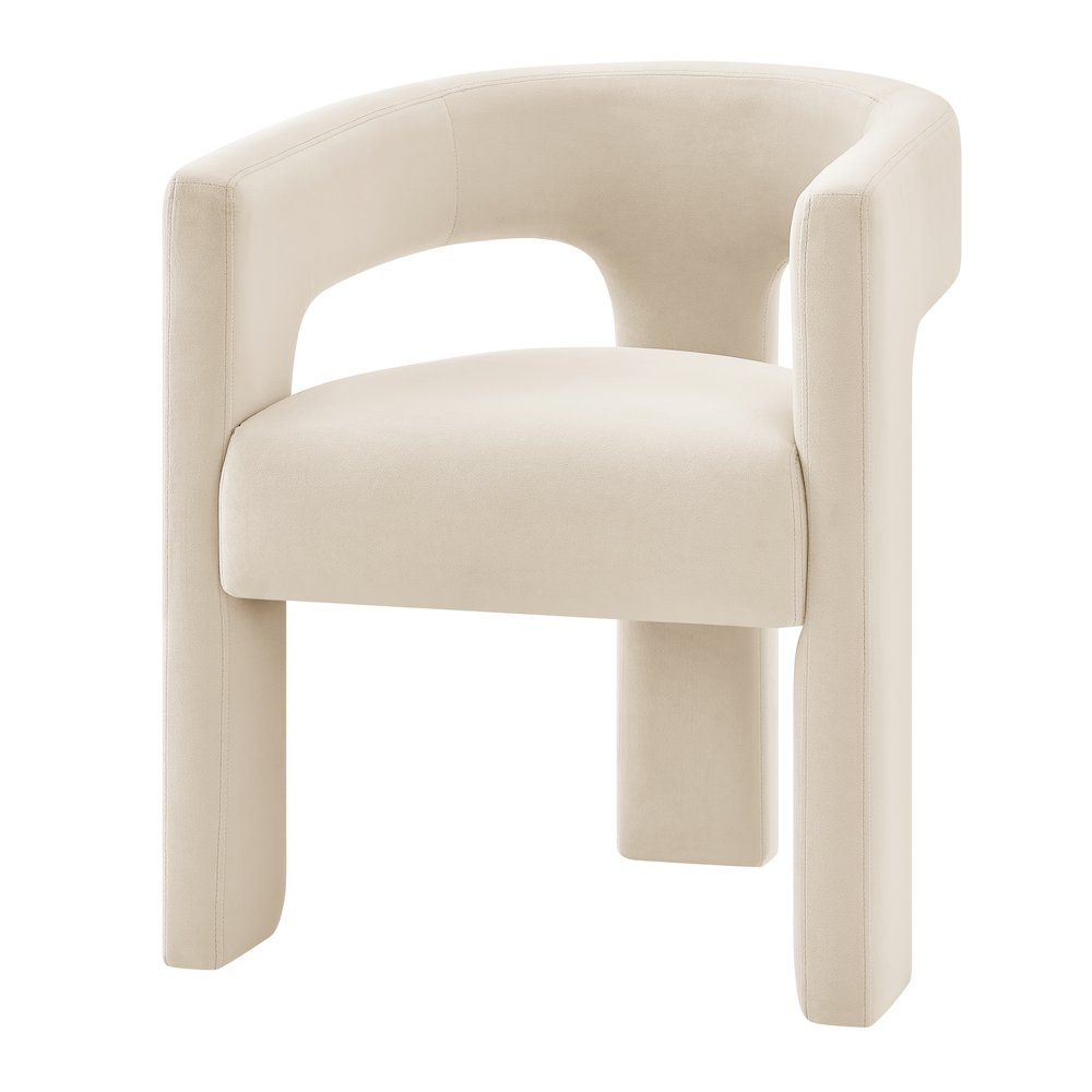 Sherlyn Velvet Dining Chair, Ivory