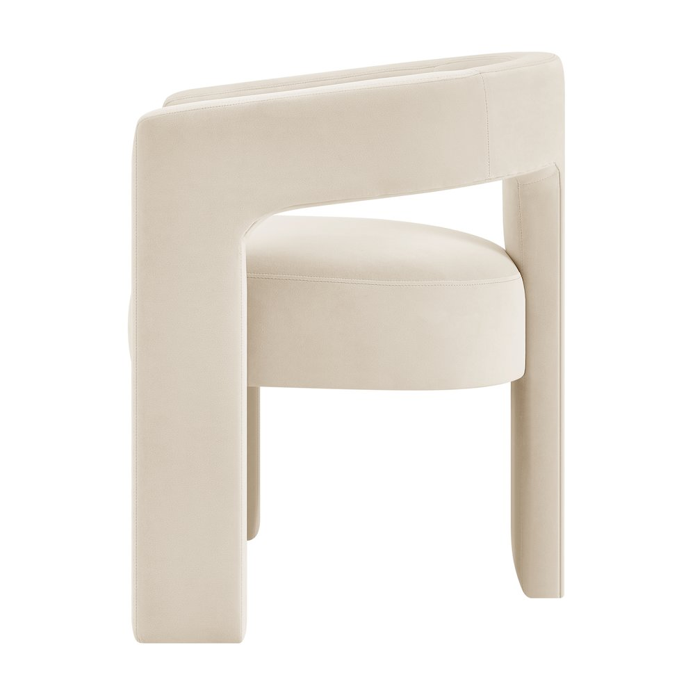 Sherlyn Velvet Dining Chair, Ivory