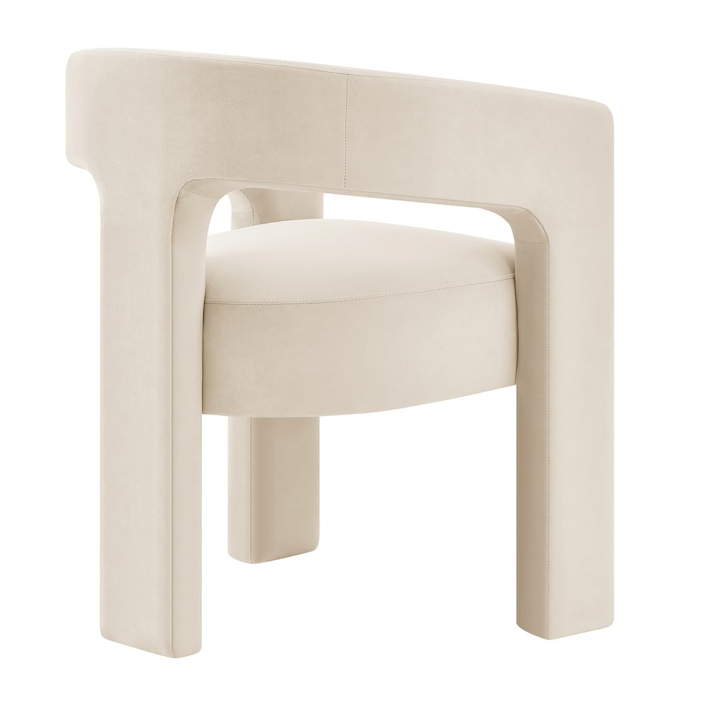 Sherlyn Velvet Dining Chair, Ivory